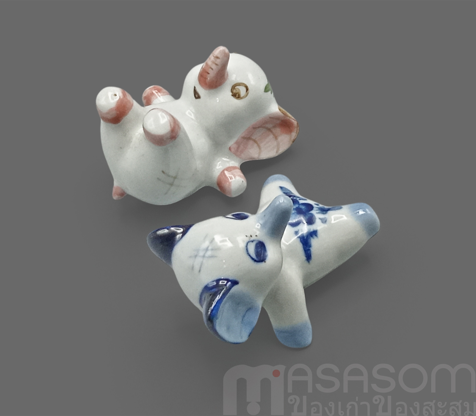 ช้างน้อยนั่งนอนเซรามิค
