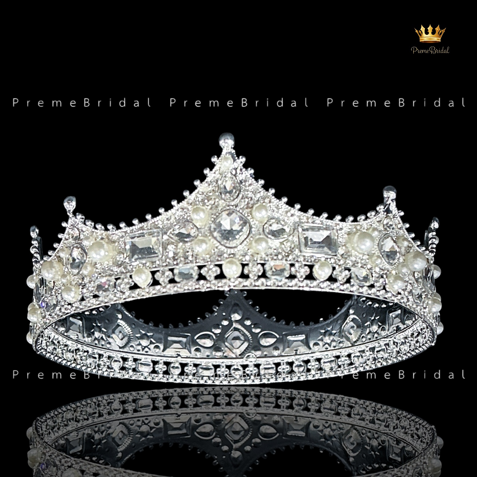 (พร้อมส่ง) มงกุฏผู้ชาย 035 สีเงิน มงกุฎผู้ชาย มงกุฎเจ้าชาย งานสวย ปราณีต QCเพชรทุกเม็ด