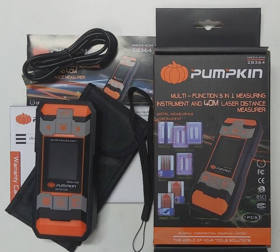 เครื่องสแกนผนัง+วัดระยะ40ม. MWD4-40M PUMPKIN 28364