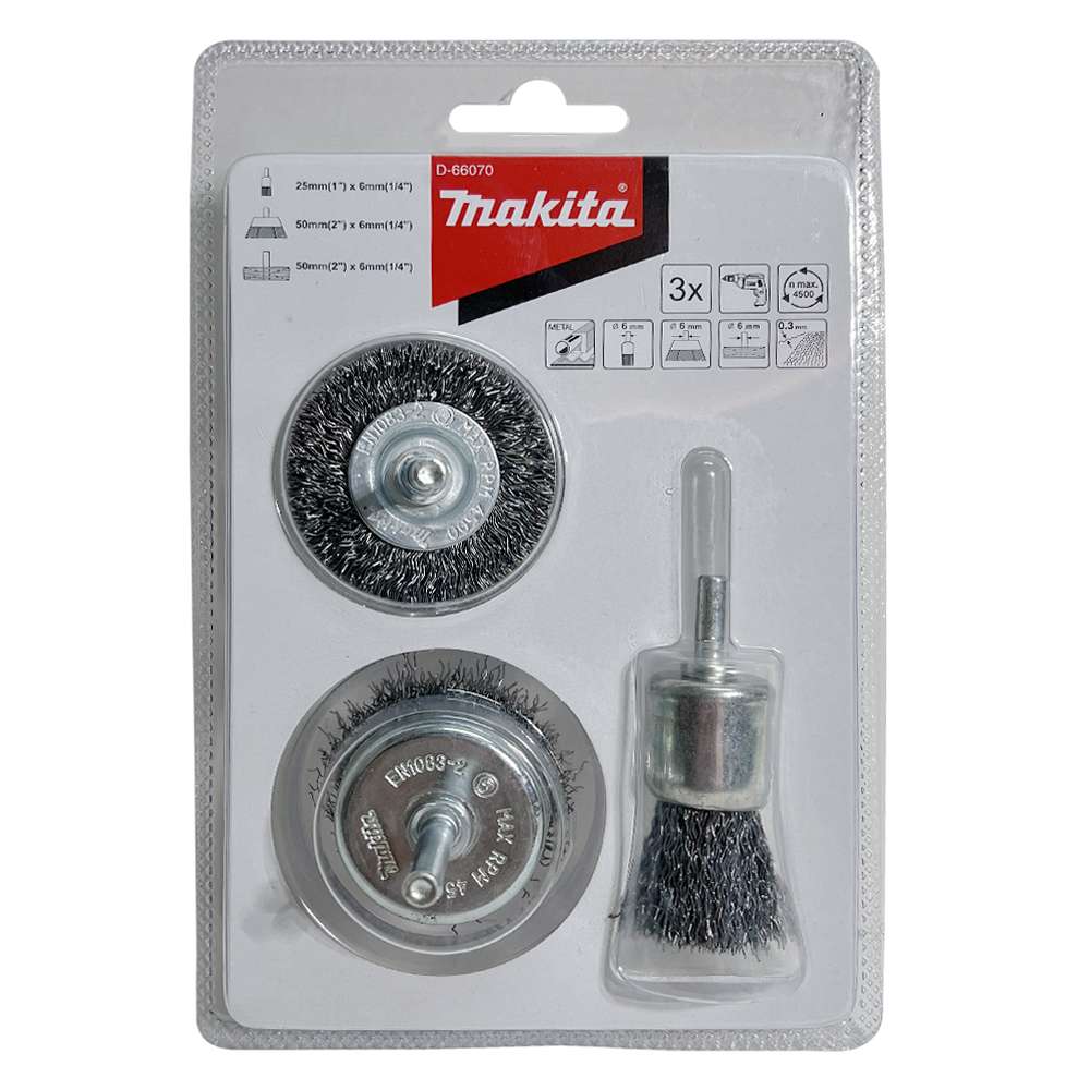 ชุดแปรงลวดสำหรับสว่าน (3 ชิ้น/ชุด) MAKITA D-66070