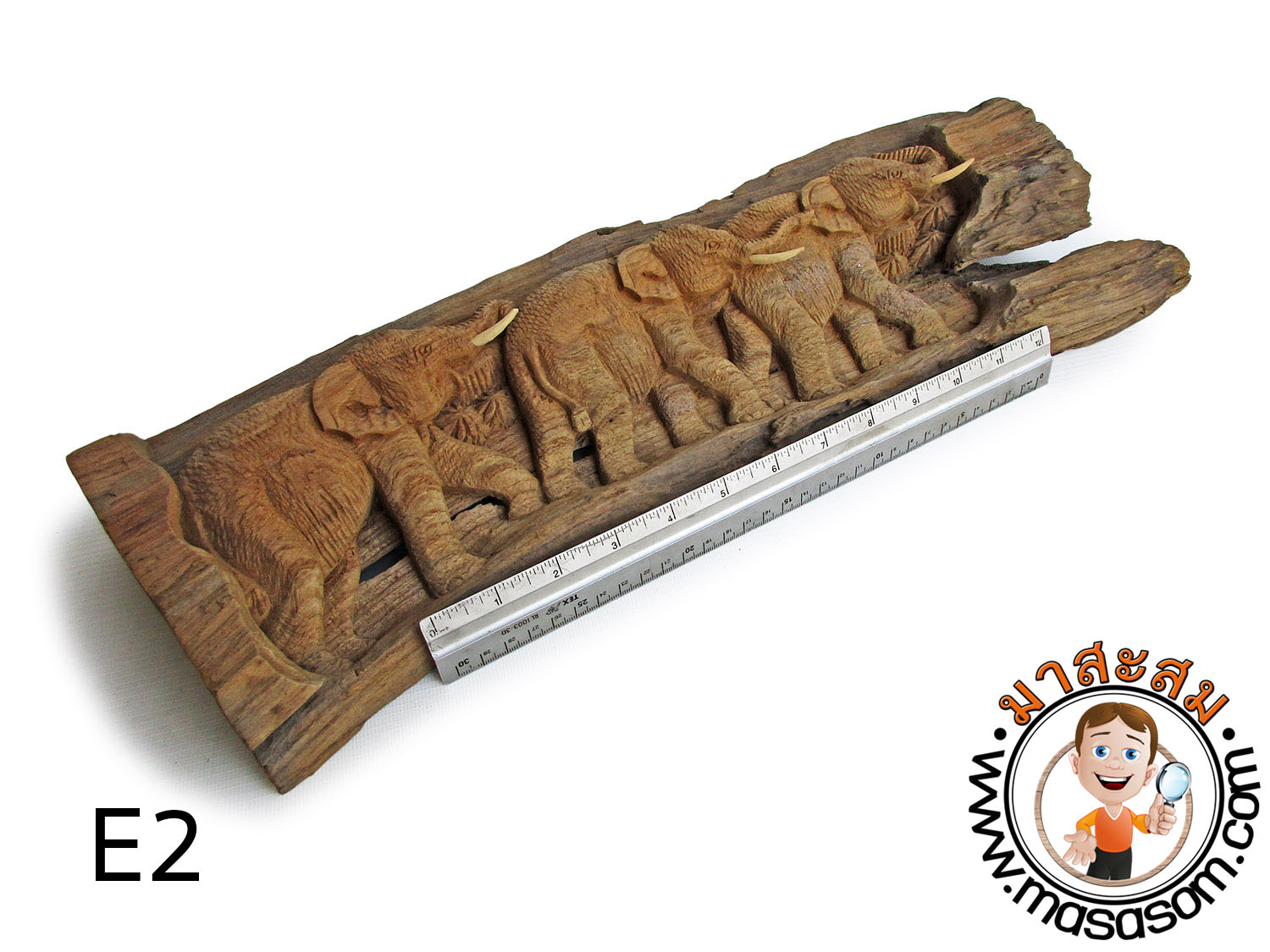 ช้างไม้สักแกะสลัก