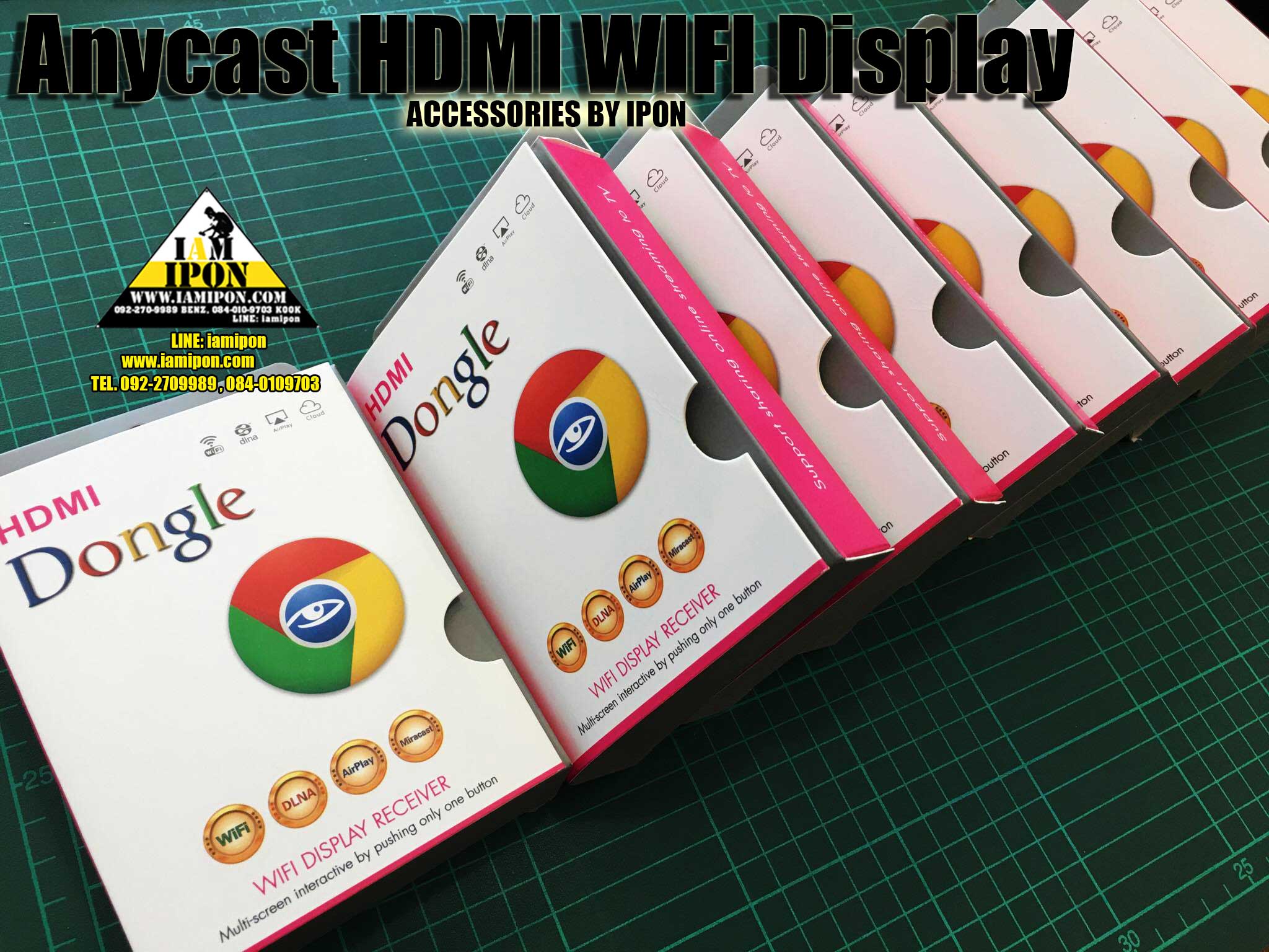 Anycase HDMI WIFI Display ตัวส่งสัญญาณภาพจากมือถือขึ้นจอทีวี ( สีดำ )