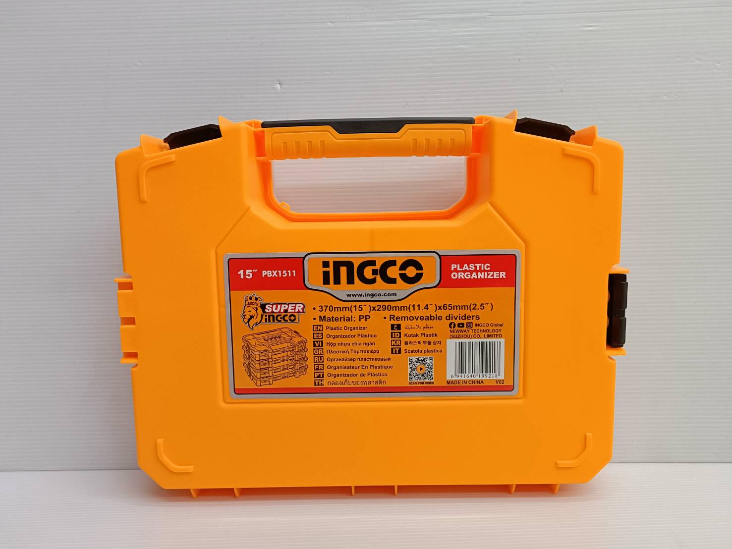 INGCO กล่องเครื่องมืออเนกประสงค์ 15 นิ้ว สามารถต่อซ้อนกันได้ รุ่น PBX1511