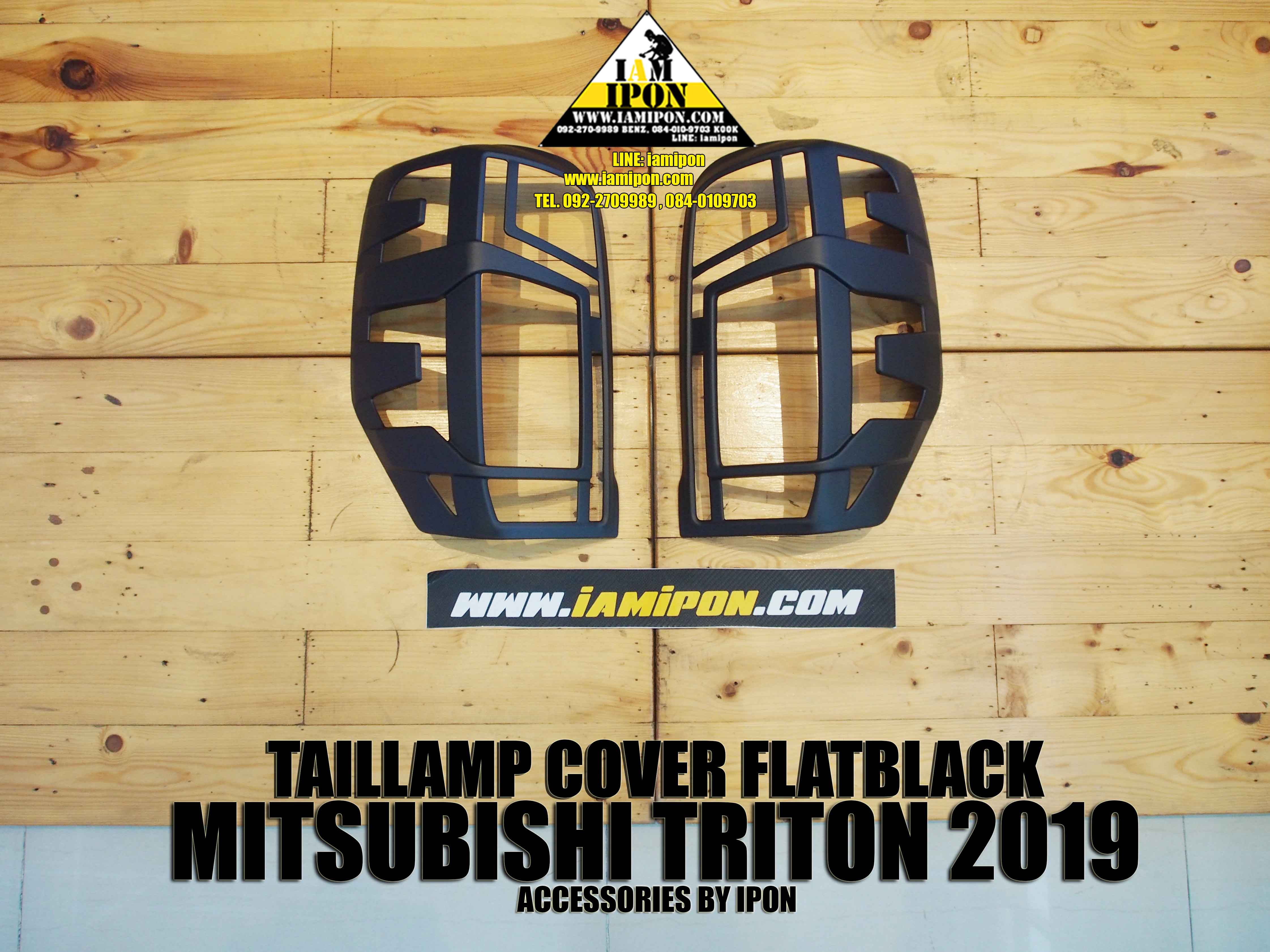 TAILLAMP COVER MITSUBISHI TRITON 2019 FLATBLACK ครอบไฟท้ายดำด้านมิสซูบิชิไทรทัน2019