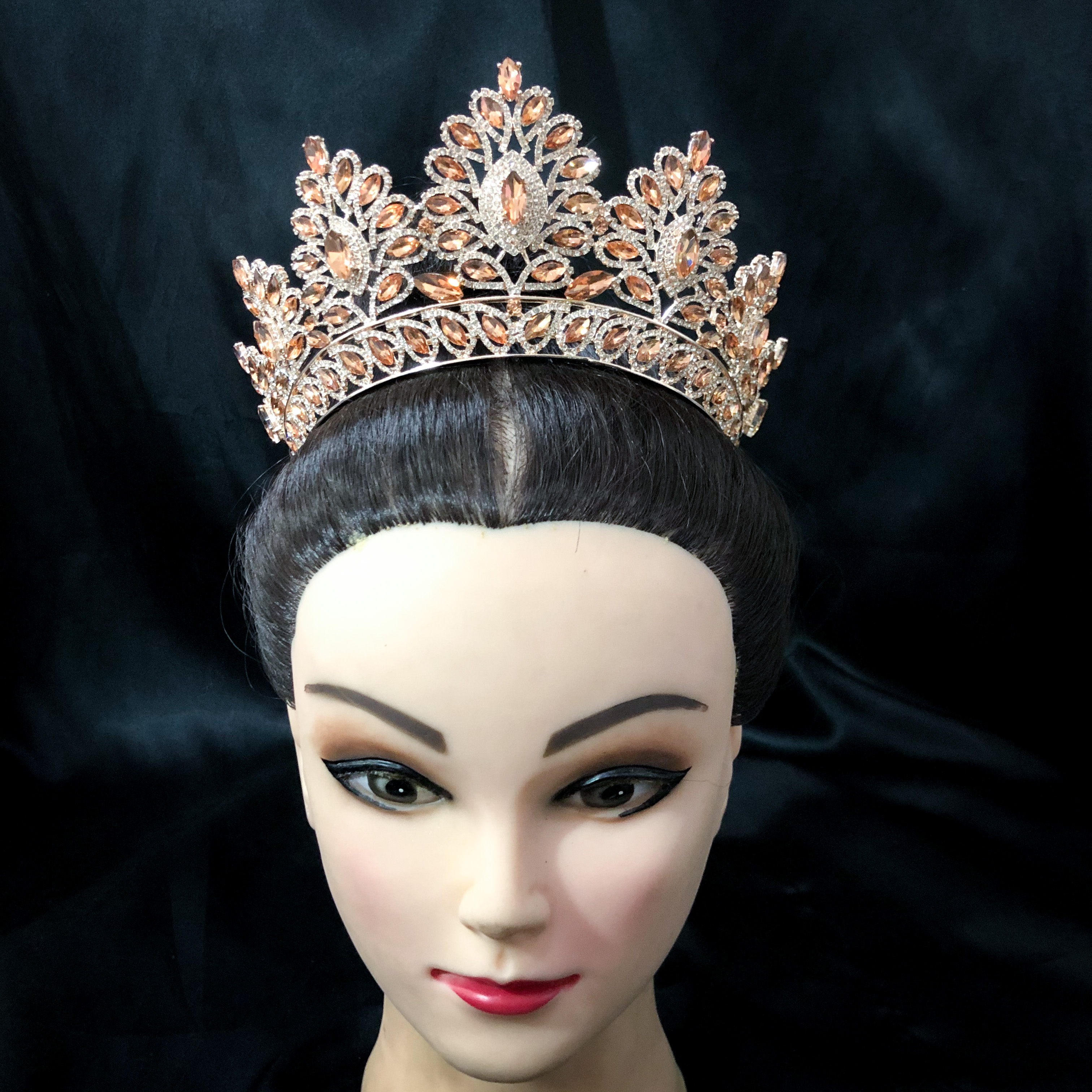 (พร้อมส่ง) เทียร่า 267 สีส้ม มงกุฎนางงาม มงกุฎเจ้าหญิง งานสวย ปราณีต QCเพชรทุกเม็ด สินค้าพร้อมส่งจากไทย