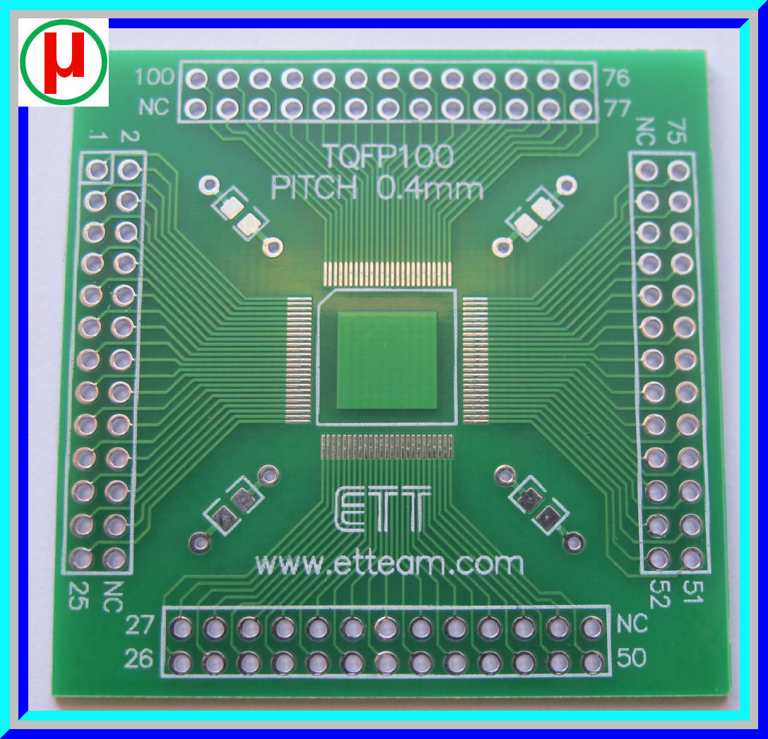 PCB TQFP100 Double side Pitch 0.4 and 0.5mm