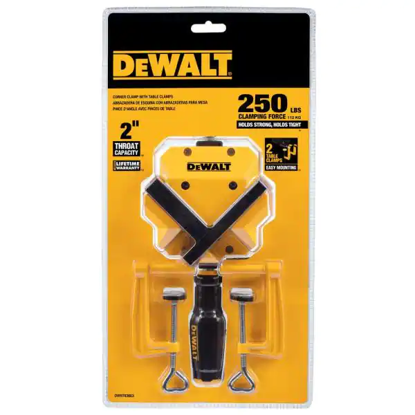 แคล้มเข้ามุมพร้อมที่ยึดโต๊ะ DWHT83853-0 DEWALT