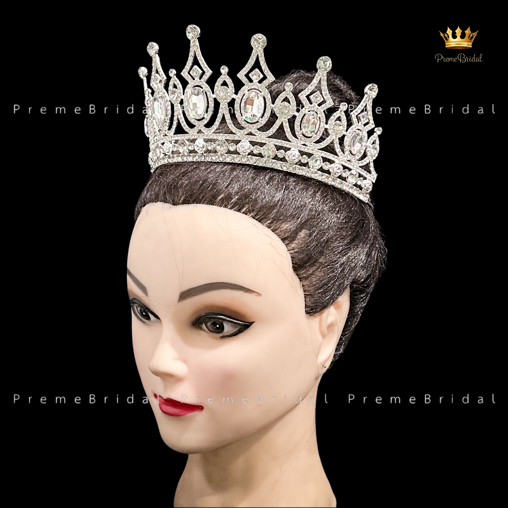 (พร้อมส่ง) เทียร่า 438 มงกุฎครึ่งหัว งานเจ้าสาว งานประกวด สวย ปราณีต QCเพชรทุกเม็ด สินค้าพร้อมส่งจากไทย