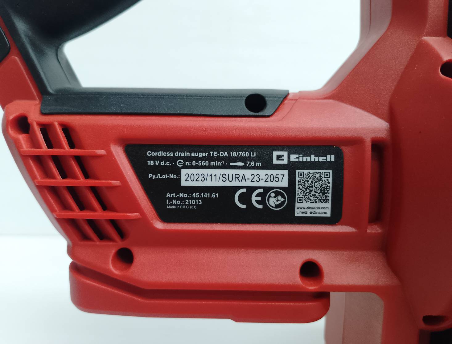 EINHELL เครื่องทะลวงท่อไร้สาย TE-DA 18/760 Li {สินค้าไม่รวมแบตเตอรี่/เครื่องชาร์จ} (A4514161)