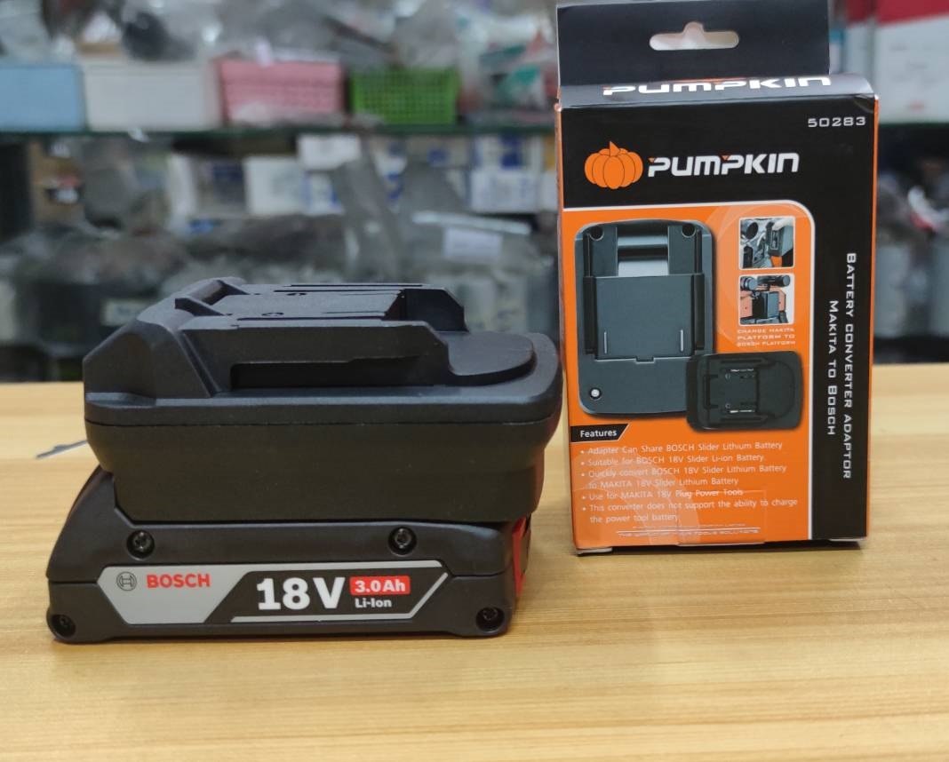 อแดปเตอร์แปลงแบตBOSCH มาใช้กับเครื่องPUMPKIN เท่านั้น #50283