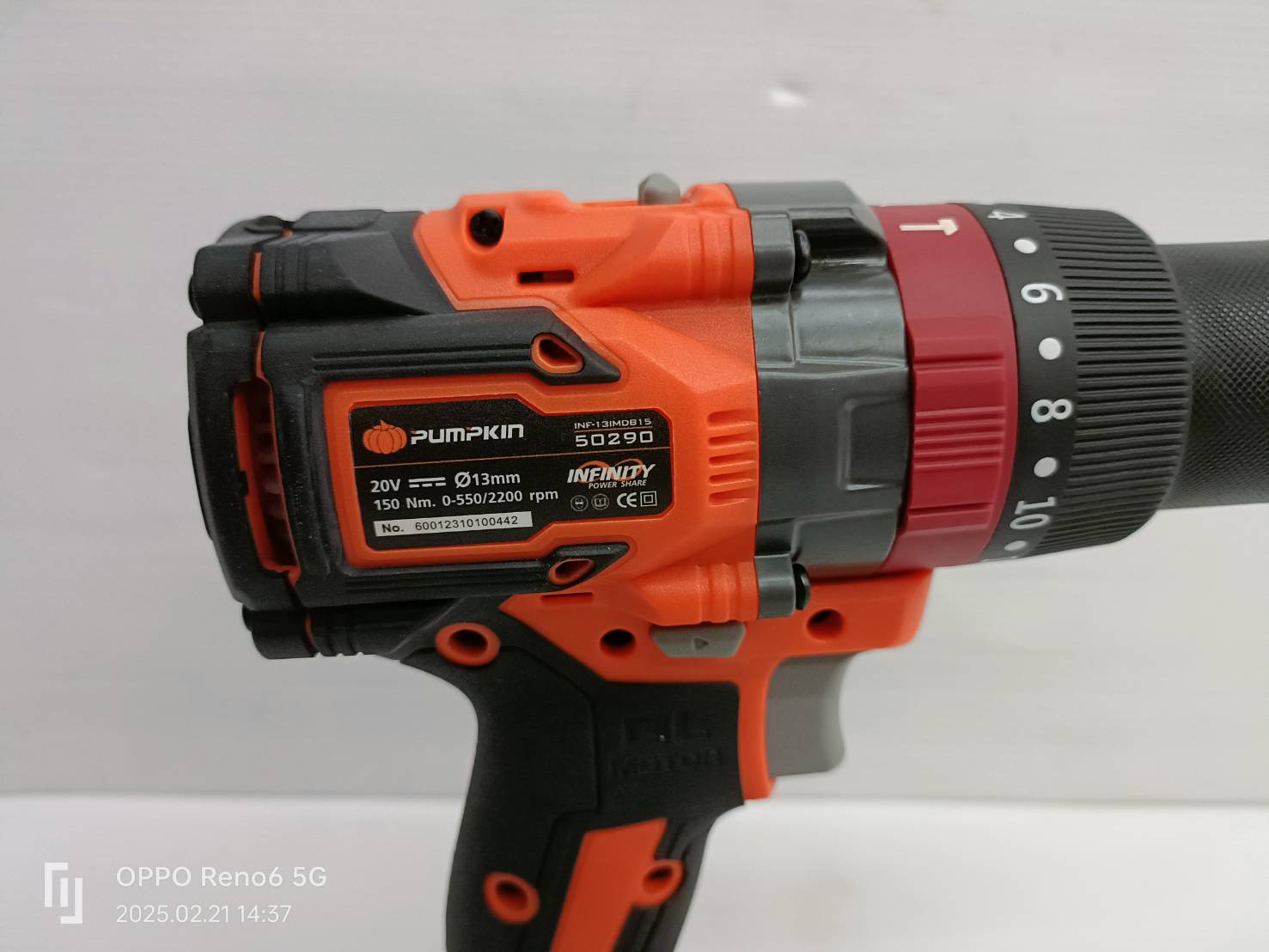 สว่านกระแทกไร้สาย 150Nm. 20V INF-13IMDB15 PUMPKIN 50290