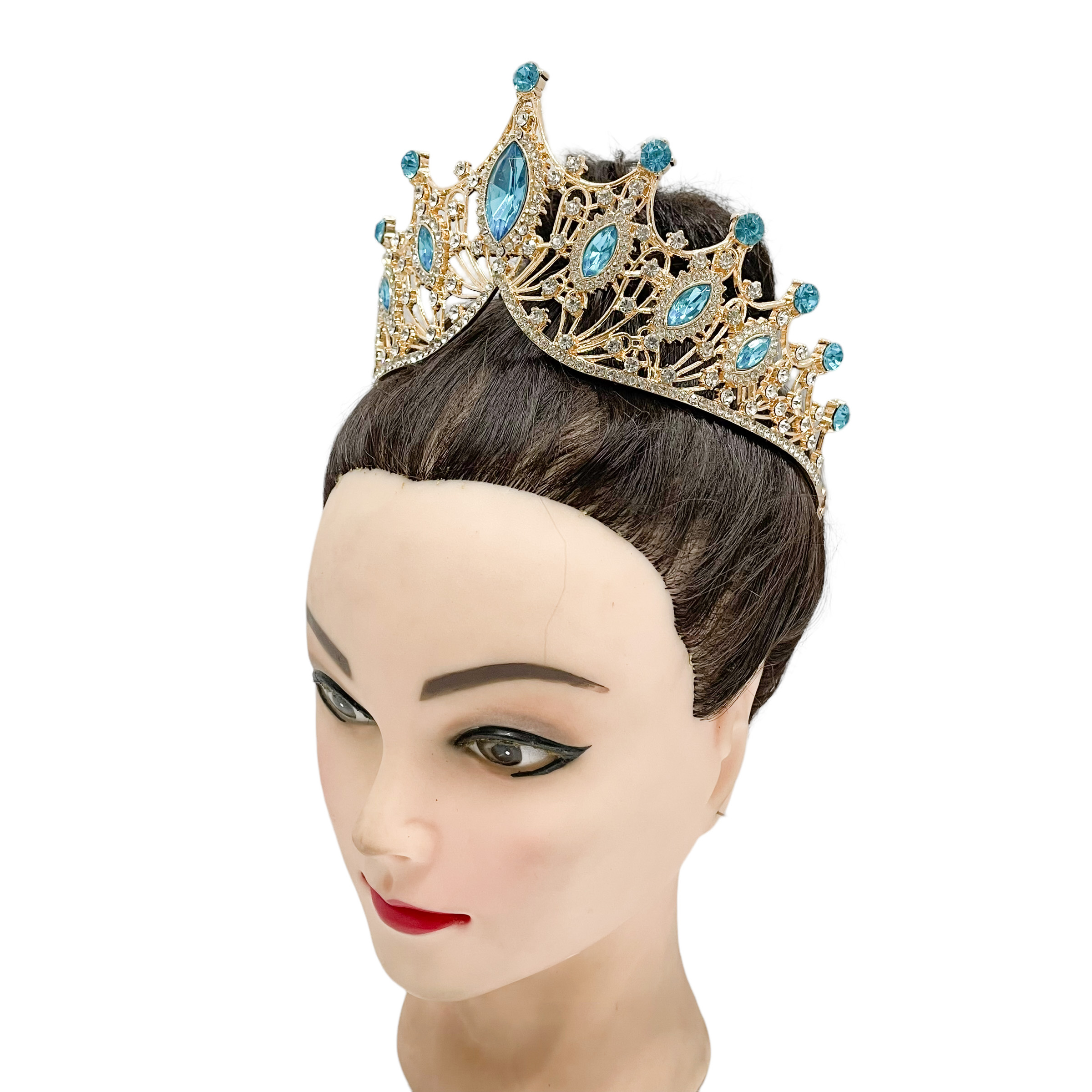 (พร้อมส่ง) เทียร่า 303 สีทอง-ฟ้า มงกุฎนางงาม งานสวย ปราณีต QCเพชรทุกเม็ด สินค้าพร้อมส่งจากไทย