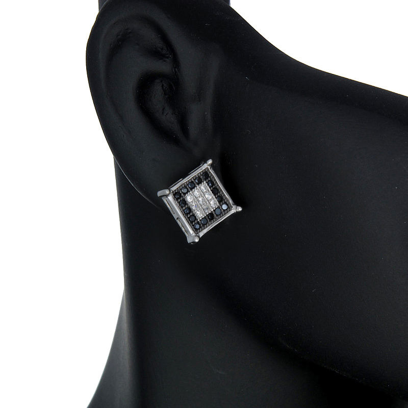 ต่างหูเงินแท้925ประดับเพรชแท้สวิส