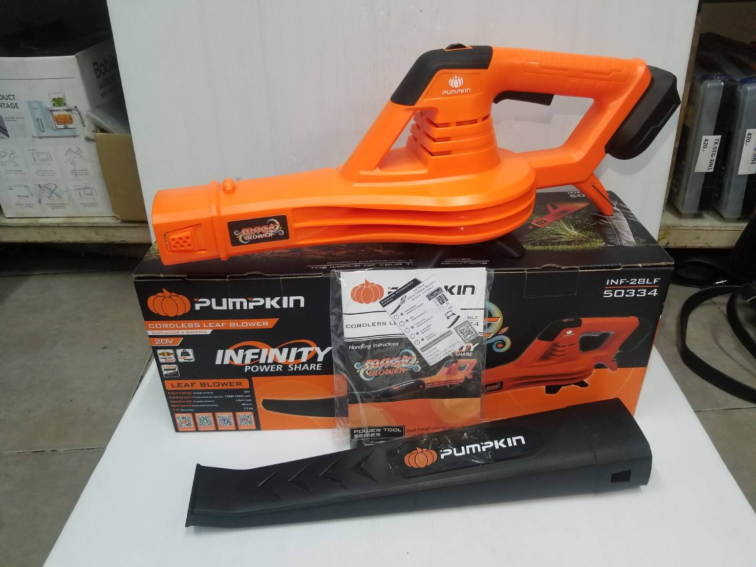 เครื่องเป่าลมใบไม้ไร้สาย (เครื่องเปล่า) 20V รุ่น INF-28LF PUMPKIN #50334