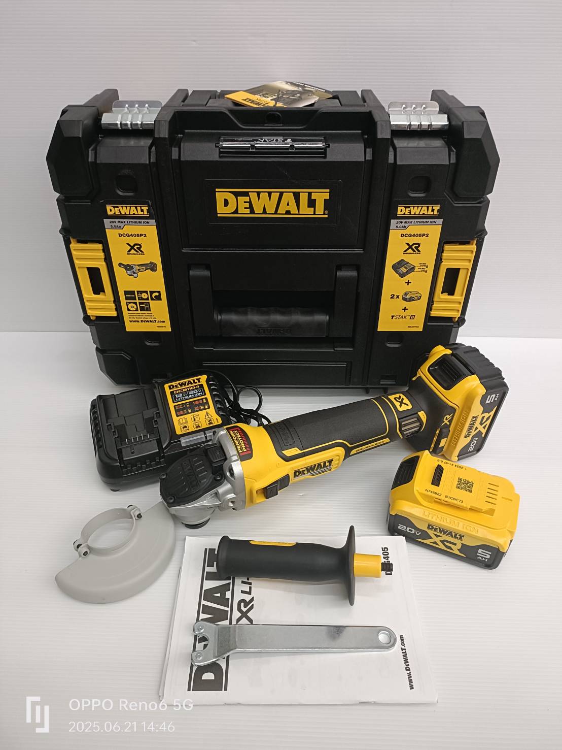 หินเจียรไร้สาย20V DCG405P2 DEWALT