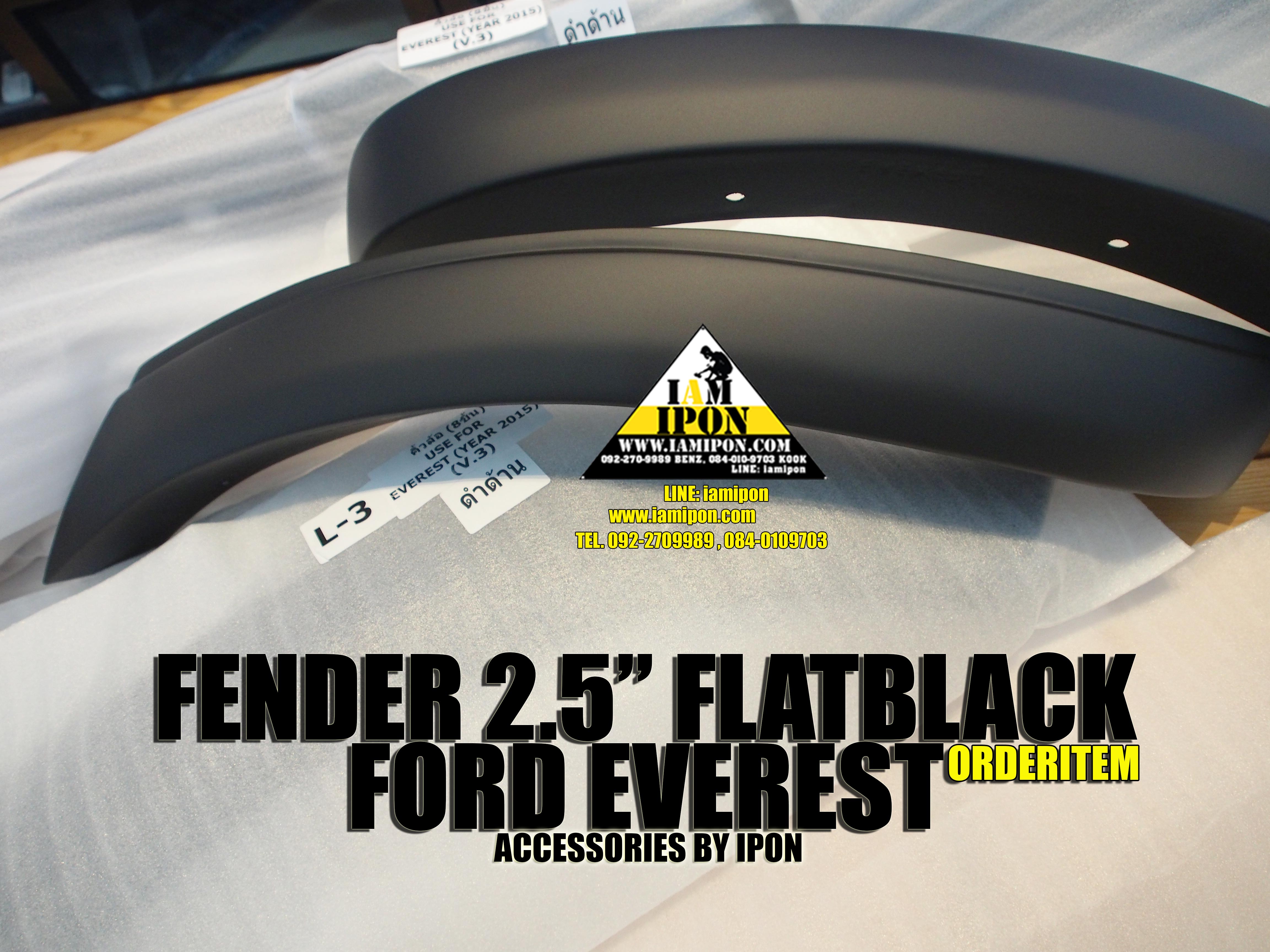 FENDER 2.5" FORD EVEREST FLATBLACK โป่งล้อดำด้าน 2.5 นิ้ว ฟอร์ดเอเวอเรสต์