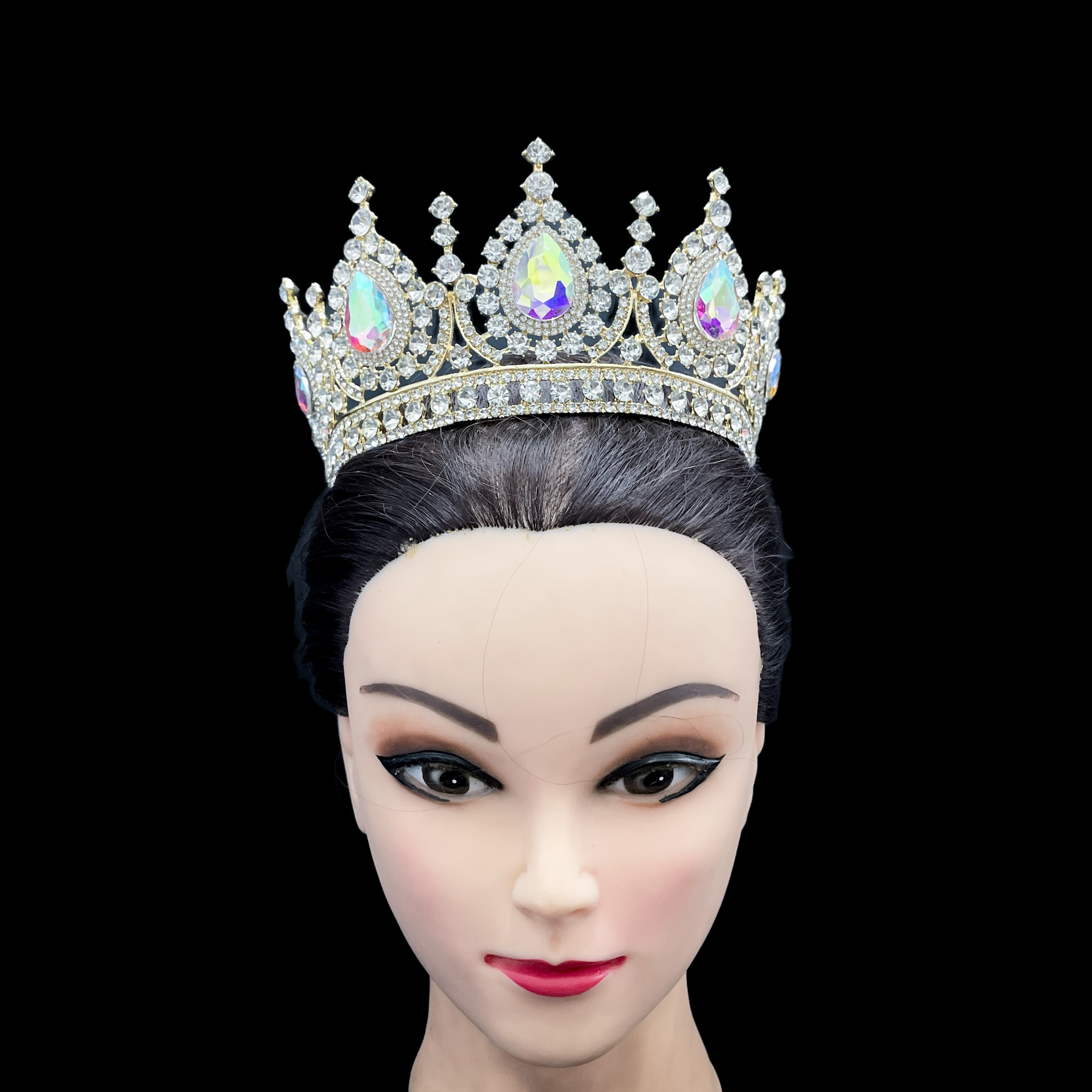 (พร้อมส่ง) เทียร่า 282 สีทองเพชรรุ้ง มงกุฎนางงาม มงกุฎเจ้าหญิง งานสวย ปราณีต QCเพชรทุกเม็ด สินค้าพร้อมส่งจากไทย