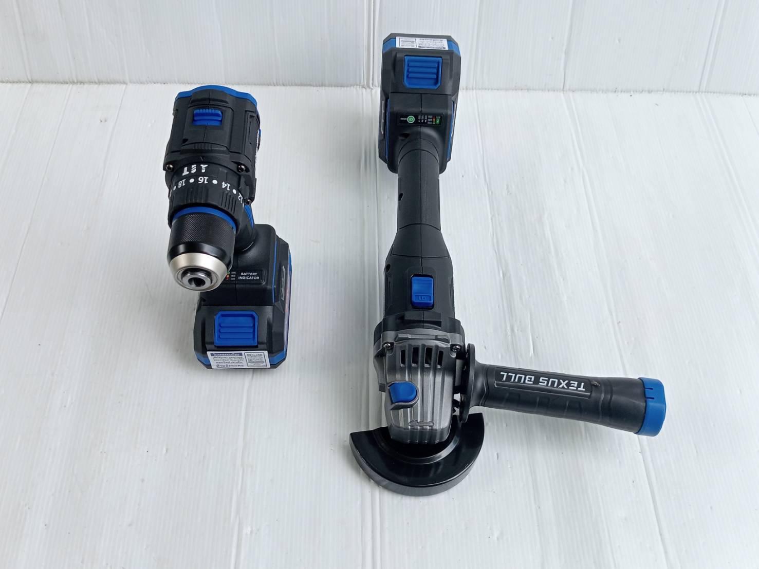 TEXUS BULL รุ่น TX-8241 ชุดสว่านกระแทกและเจียรมือไร้สาย 20V. พร้อมแบตเตอรี่ x4.0/6.0Ah