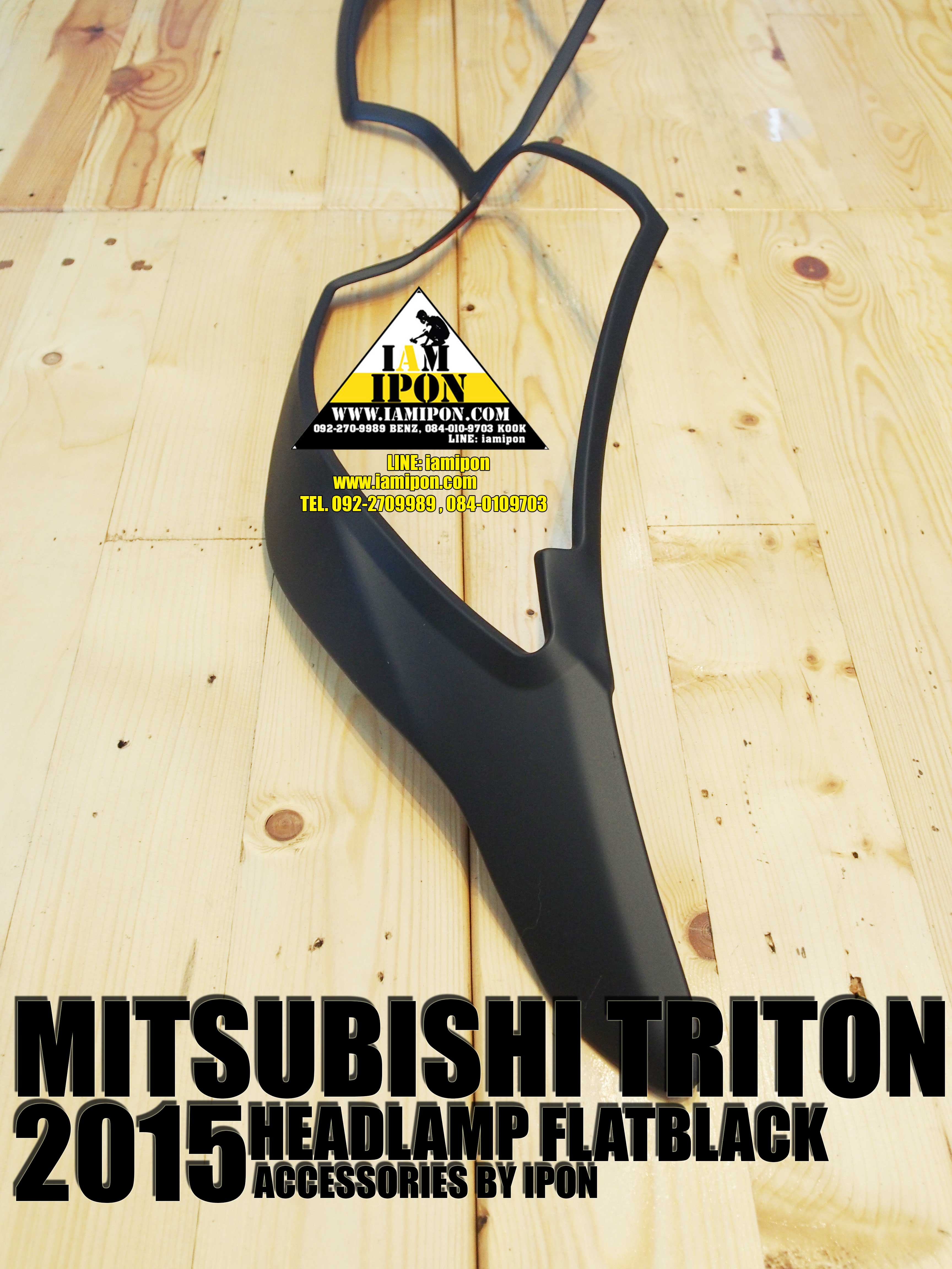 HEADLAMP COVER MITSUBISHI TRITON 2015 FLATBLACK ครอบไฟหน้าดำด้านมิสซูบิชิไตตัน 2015