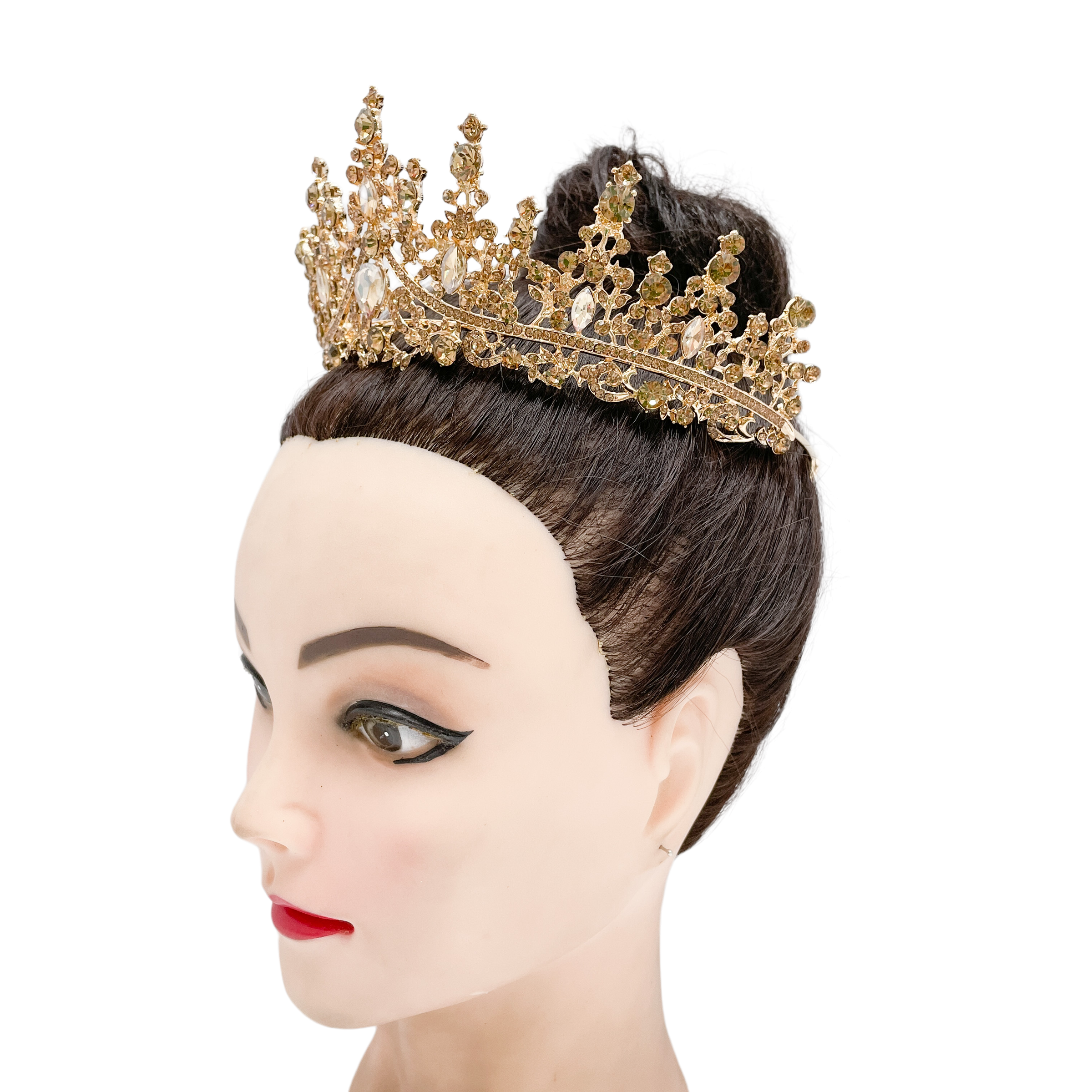 (พร้อมส่ง) เทียร่า 273 สีเหลืองทอง มงกุฎนางงาม มงกุฎเจ้าหญิง งานสวย ปราณีต QCเพชรทุกเม็ด สินค้าพร้อมส่งจากไทย