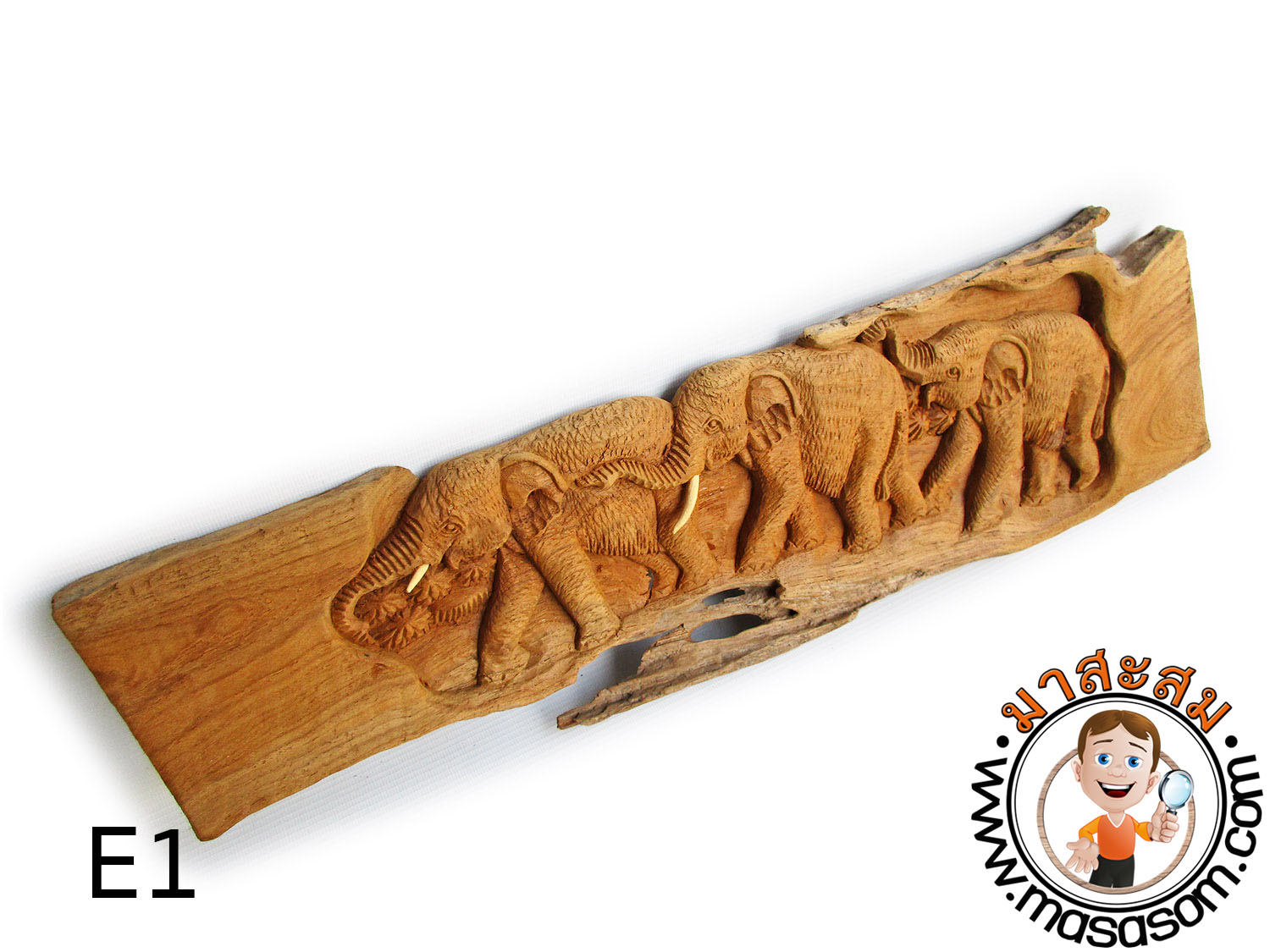 ช้างไม้สักแกะสลัก