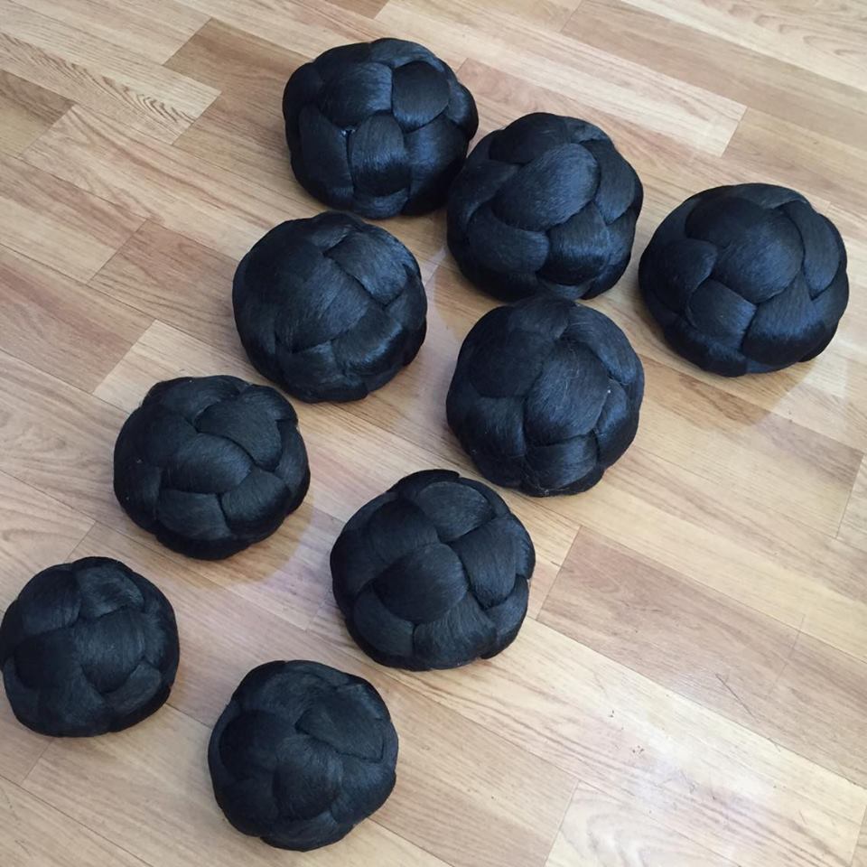 (พร้อมส่ง) โก๊ะผมสานตะกร้อ