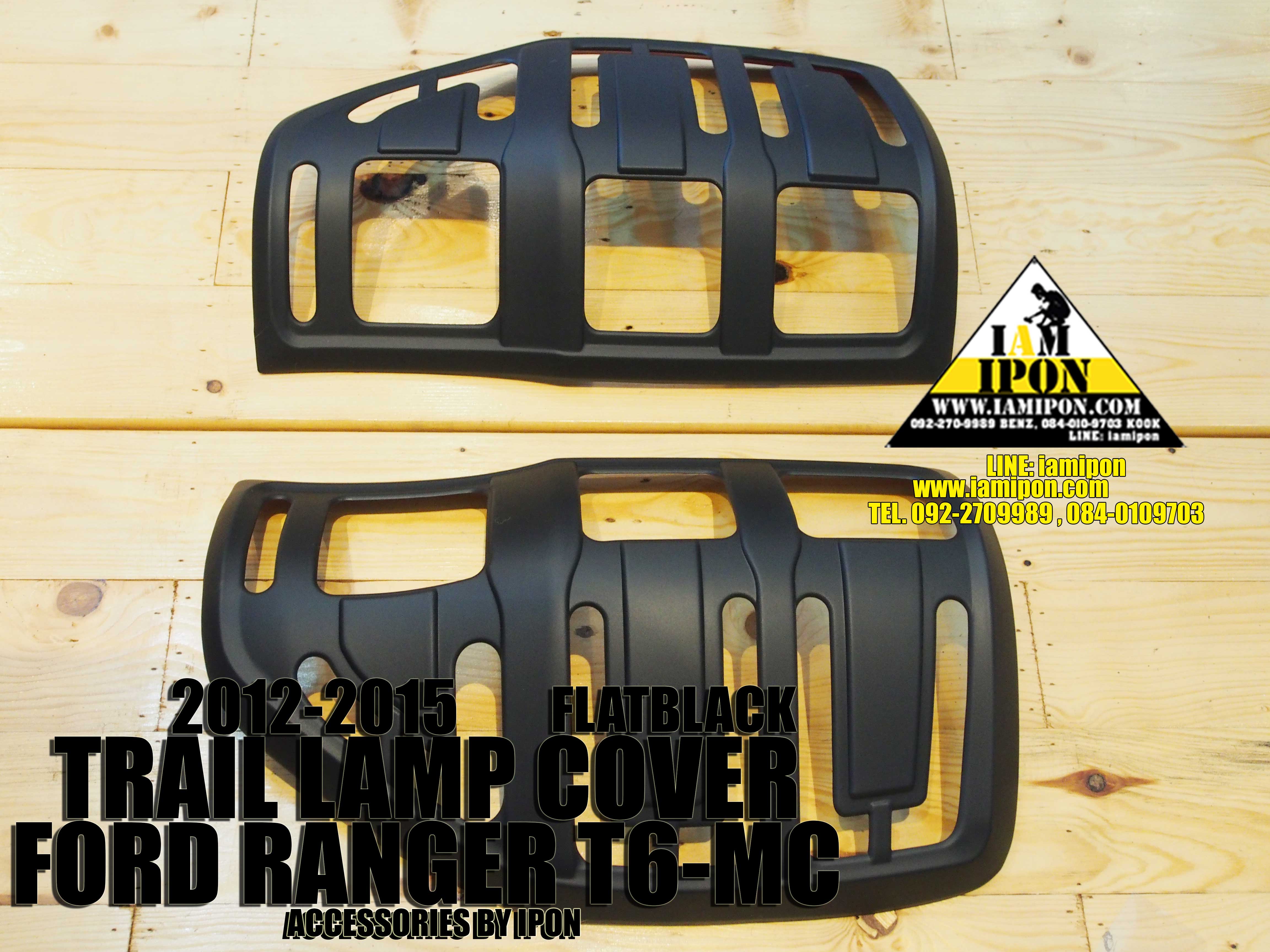 TRAIL LAMP COVER FORD RANGER T6- MC 2012-2015 FLATBLACK ครอบไฟท้ายดำด้านฟอร์ดเรนเจอร์ T6-MC 2012-2015