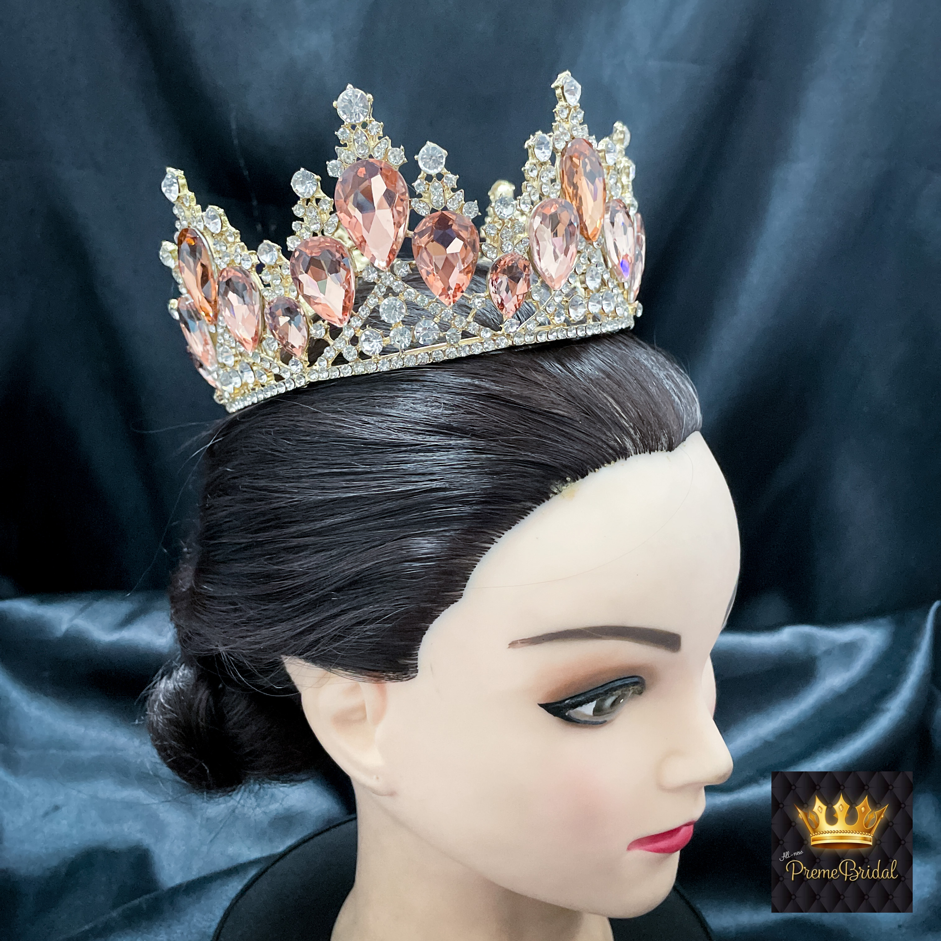 (พร้อมส่ง) มงกุฏ 049 ส้ม-ทอง มงกุฎนางงาม มงกุฎประกวด งานดี เกรดพรีเมี่ยม จัดส่งจากไทย ไม่ต้องรอนาน