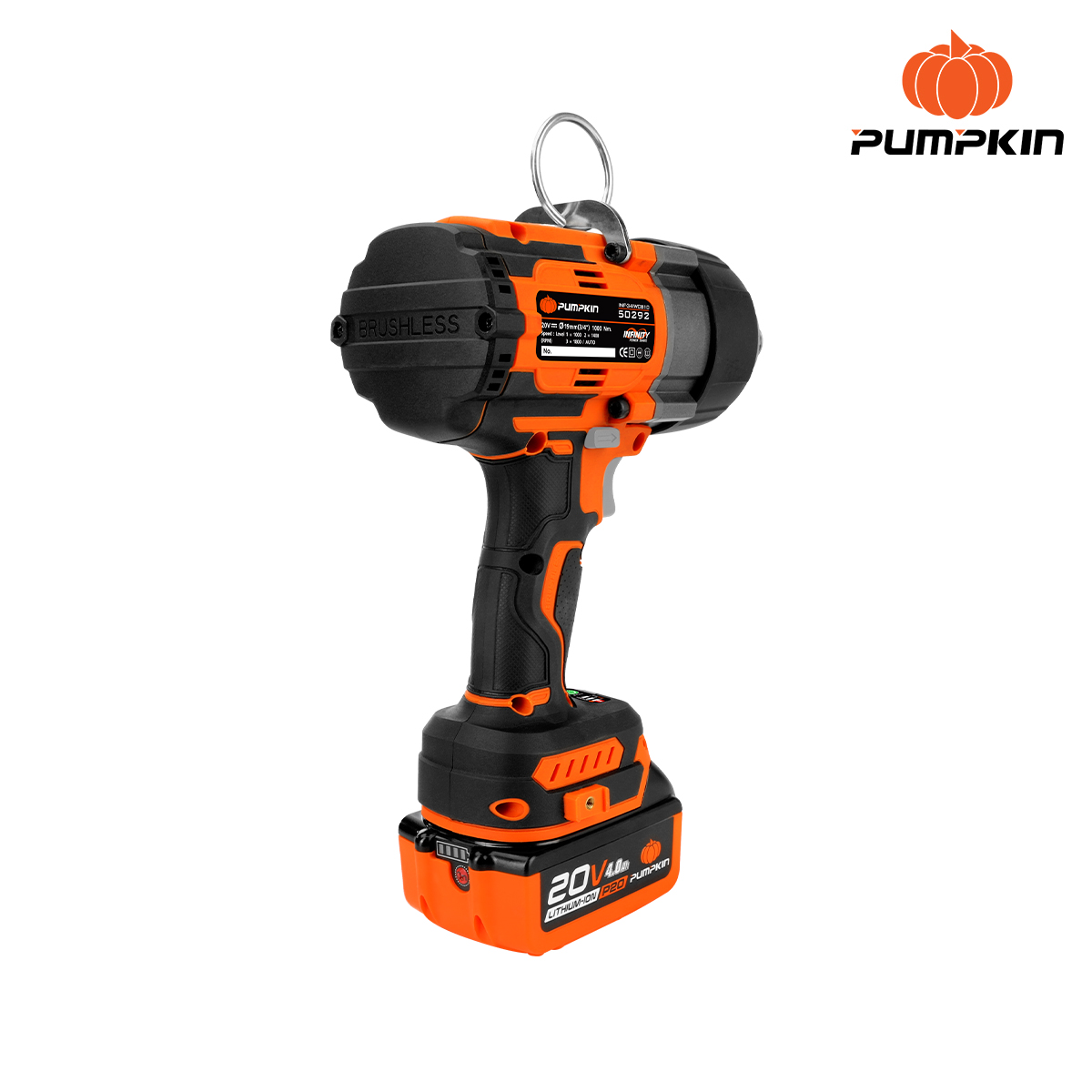 PUMPKIN บล็อกกระแทกไร้สาย 20v แรงบิดสูง 1000Nm. 3/4" INF-34IWCB10-501K 50291