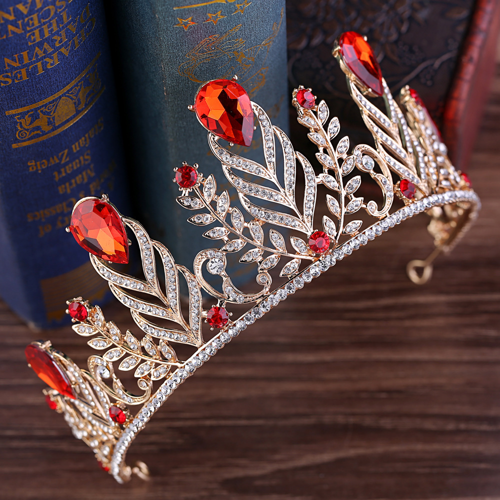 (พร้อมส่ง) เทียร่า 129 สีแดง มงกุฎนางงาม มงกุฎเจ้าหญิง งานสวย ปราณีต QCเพชรทุกเม็ด สินค้าพร้อมส่งจากไทย