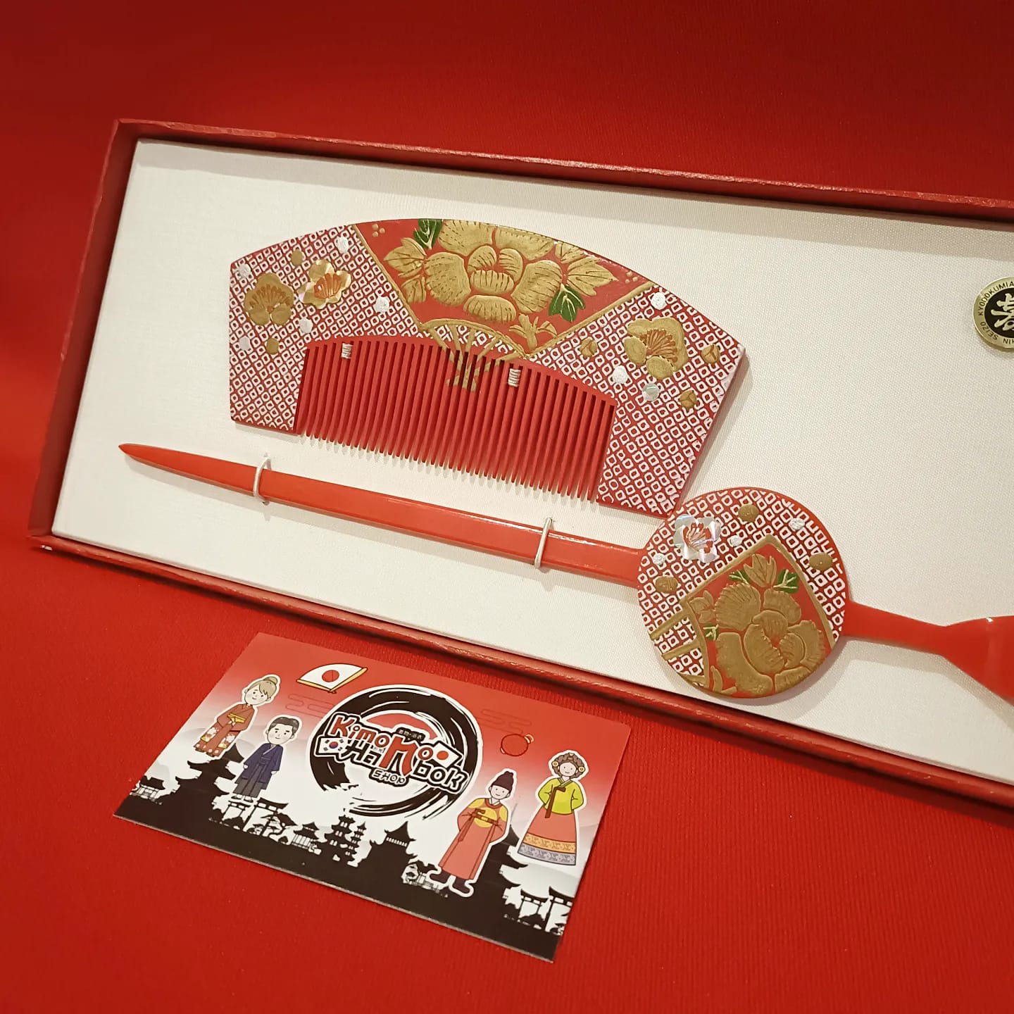 ชุดปิ่นไม้โทนสีแดงคู่PINW20021