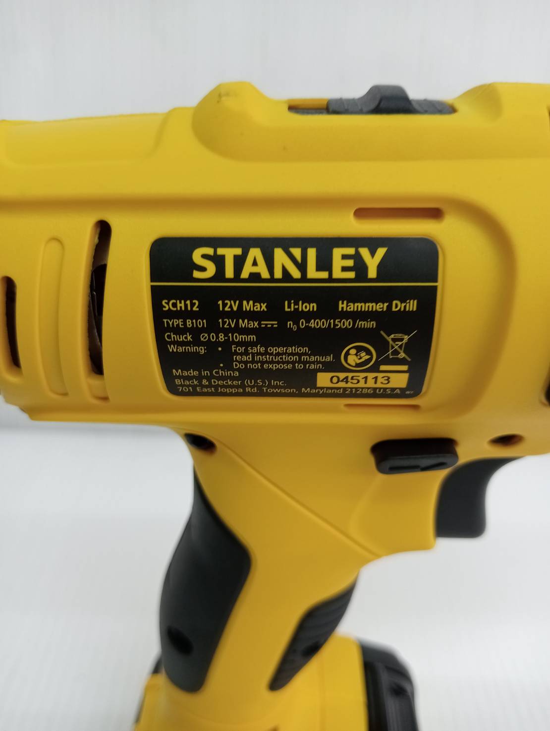 STANLEY รุ่น SCH121S2K-B1 สว่านกระแทกไร้สาย 12V Max พร้อมแบตเตอรี่ 1.5AH*2