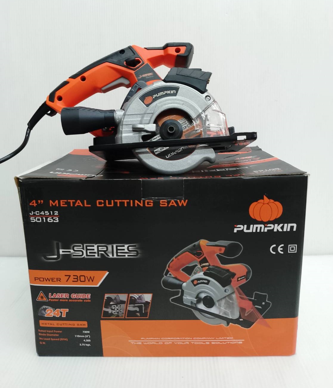 เลื่อยวงเดือนตัดเหล็ก/ไม้ 4" J-C4512 #50163 PUMPKIN (มีเลเซอร์)