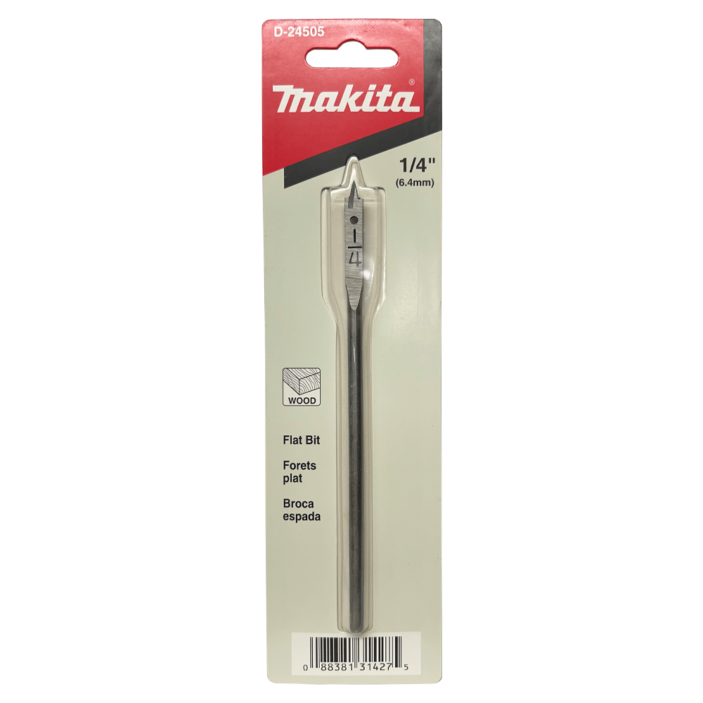 ดอกเจาะไม้ใบพาย 1/4″x8″ (6.4mm) ก้านกลม D-24505 MAKITA