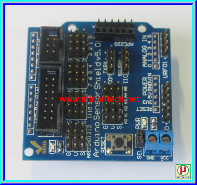 1x บอร์ดชีลด์ออดิโน V5.0 Arduino Sensor Shield V5.0