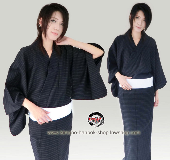 ชุดยูกาตะชายสีกรมลายขวาง02