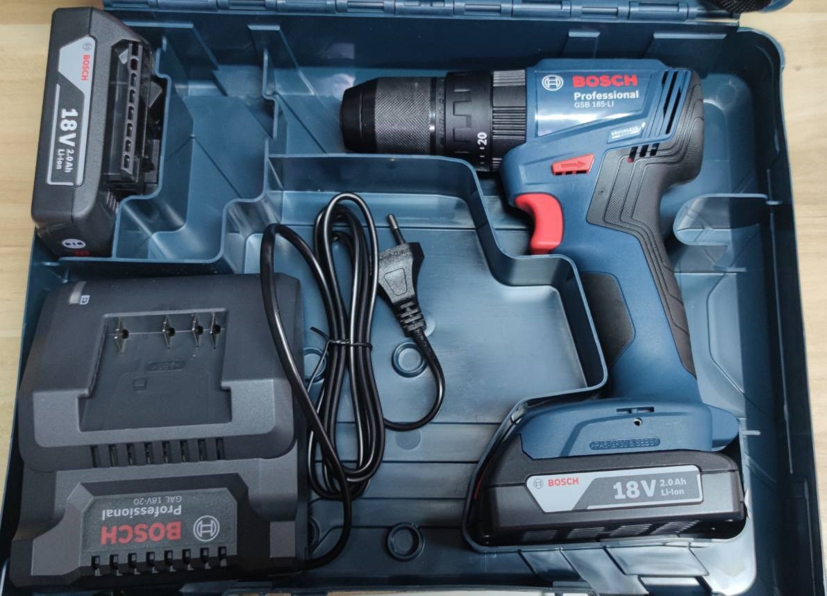 สว่านกระแทกไร้สาย GSB185-LI BOSCH ชุดแบต2ก้อน