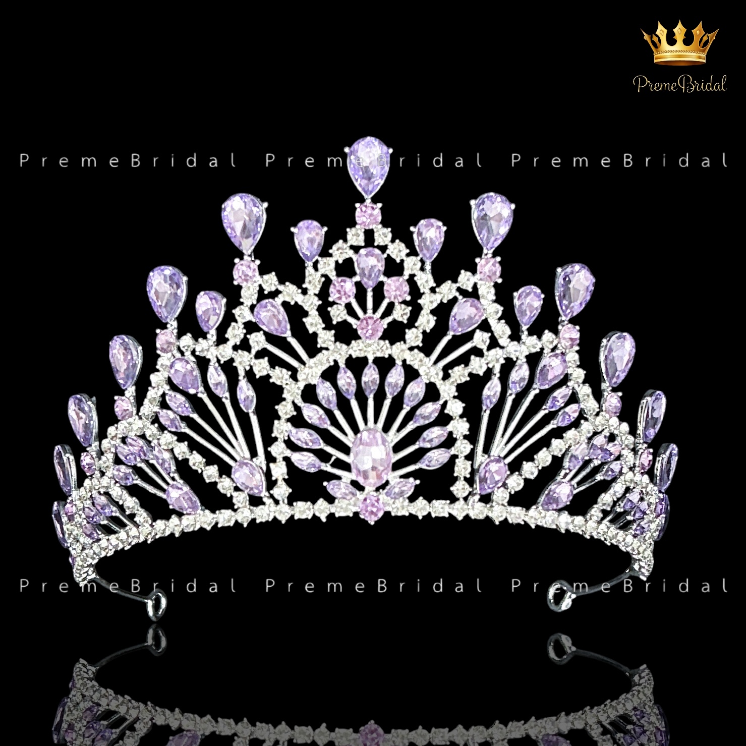 (พร้อมส่ง) เทียร่า 448 มงกุฎครึ่งหัว ไซส์นางงาม ปราณีต QCเพชรทุกเม็ด สินค้าพร้อมส่งจากไทย