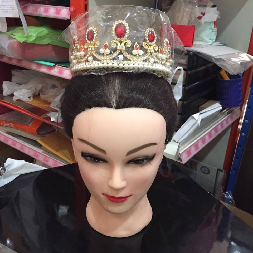 (พร้อมส่ง) เทียร่า 059 สีแดง-ทอง