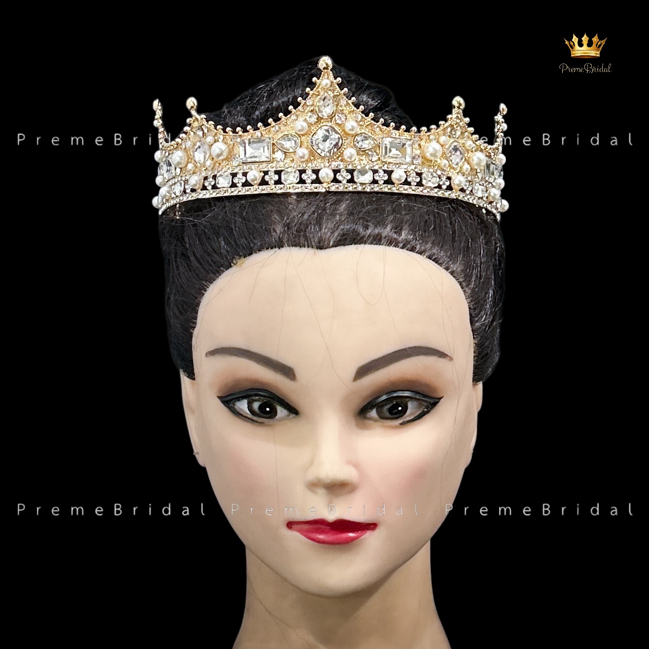 (พร้อมส่ง) มงกุฏผู้ชาย 035 สีทองเพชรขาว มงกุฎผู้ชาย มงกุฎเจ้าชาย งานสวย ปราณีต QCเพชรทุกเม็ด