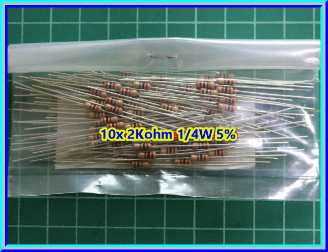 10x Resistor 2 Kohm 1/4 Watt 5% Cabon Resistor