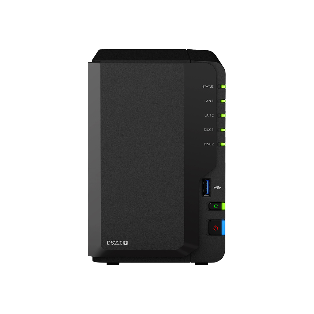 Synology DiskStation DS220+ 2-bay DiskStation, Dual Core 2.0 GHz (turbo to 2.9 GHz), 2GB RAM (up to 6GB)