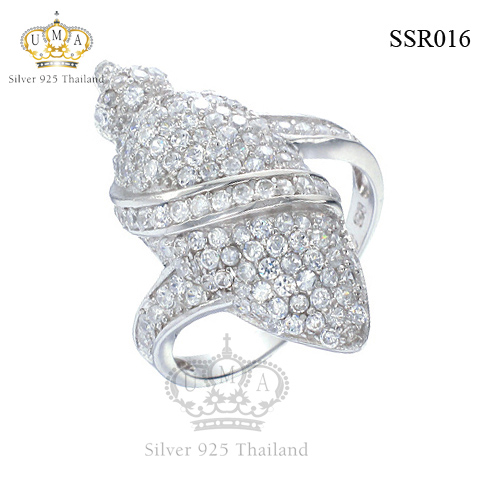 แหวนเงินแท้925เพรชประดับเพรชแท้สวิส เกรดดี น้ำใส