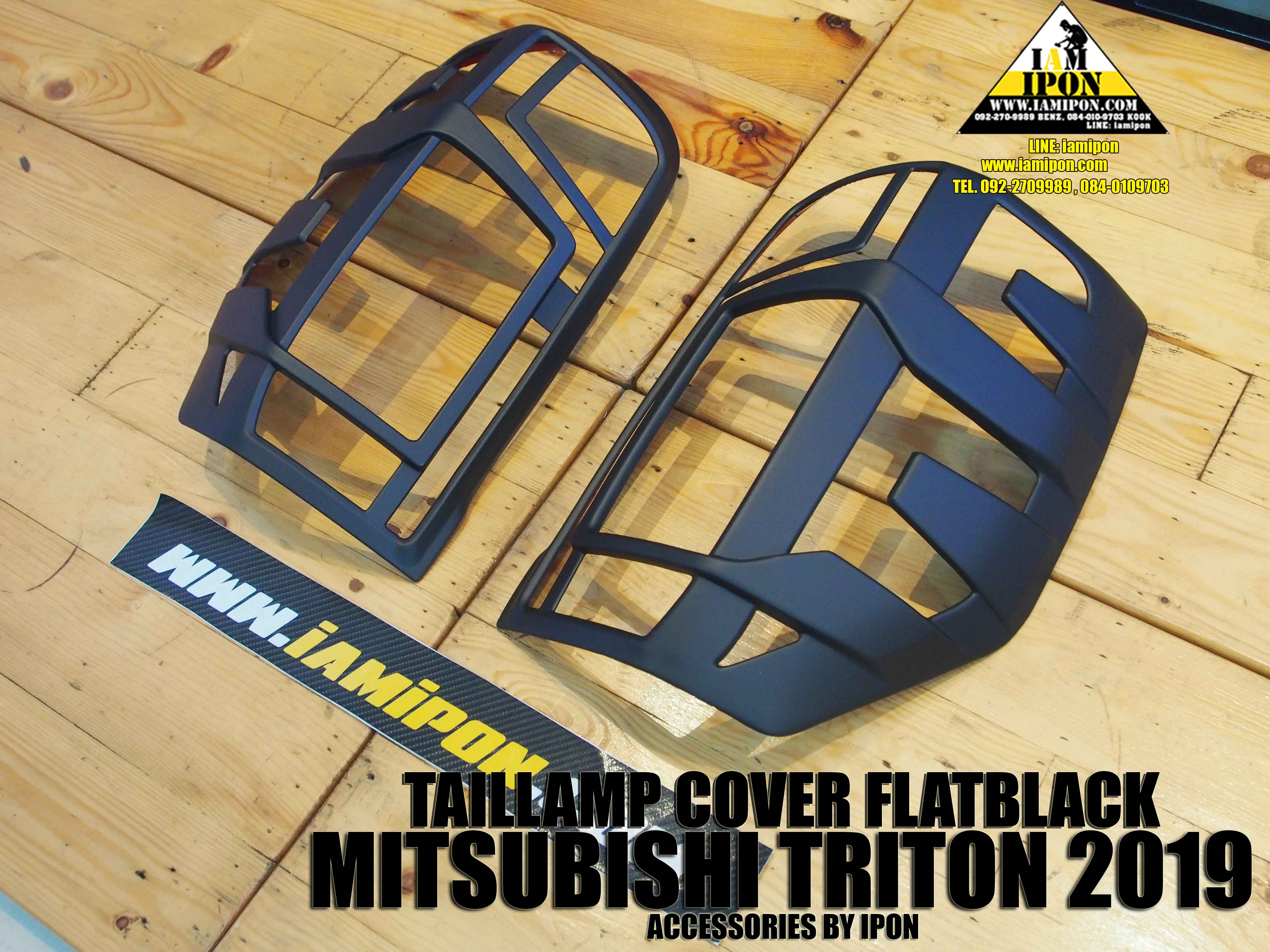 TAILLAMP COVER MITSUBISHI TRITON 2019 FLATBLACK ครอบไฟท้ายดำด้านมิสซูบิชิไทรทัน2019