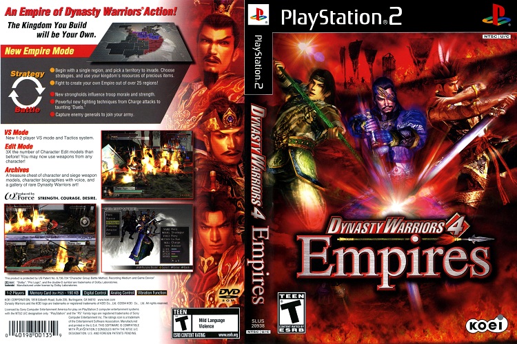DYNASTY WARRIORS 4 EMPIRES [US : DVD5 1 Disc]