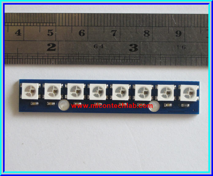 1x WS2812B RGB (1x8) แอลอีดี 3 สี RGB พร้อมไอซีขับในตัว