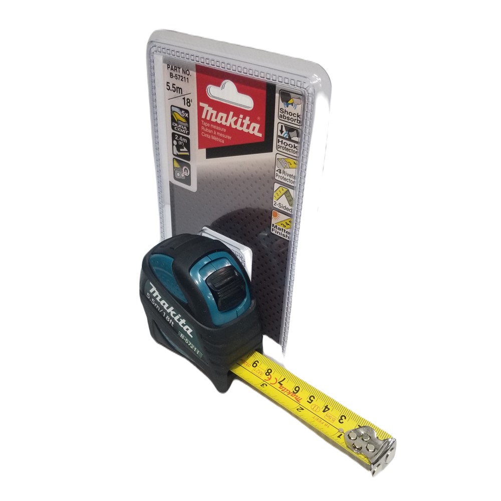 ตลับเมตร 5.5m/18ftx25mm/1″ (มิล/นิ้ว) B-57211 MAKITA มีแม่เหล็ก