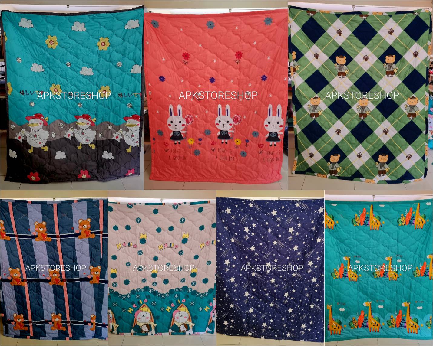 ขายส่ง ผ้าห่มนวมบางอัดความร้อน เกรดA #APK128-พิมพ์ลาย ส่ง 128 บาท