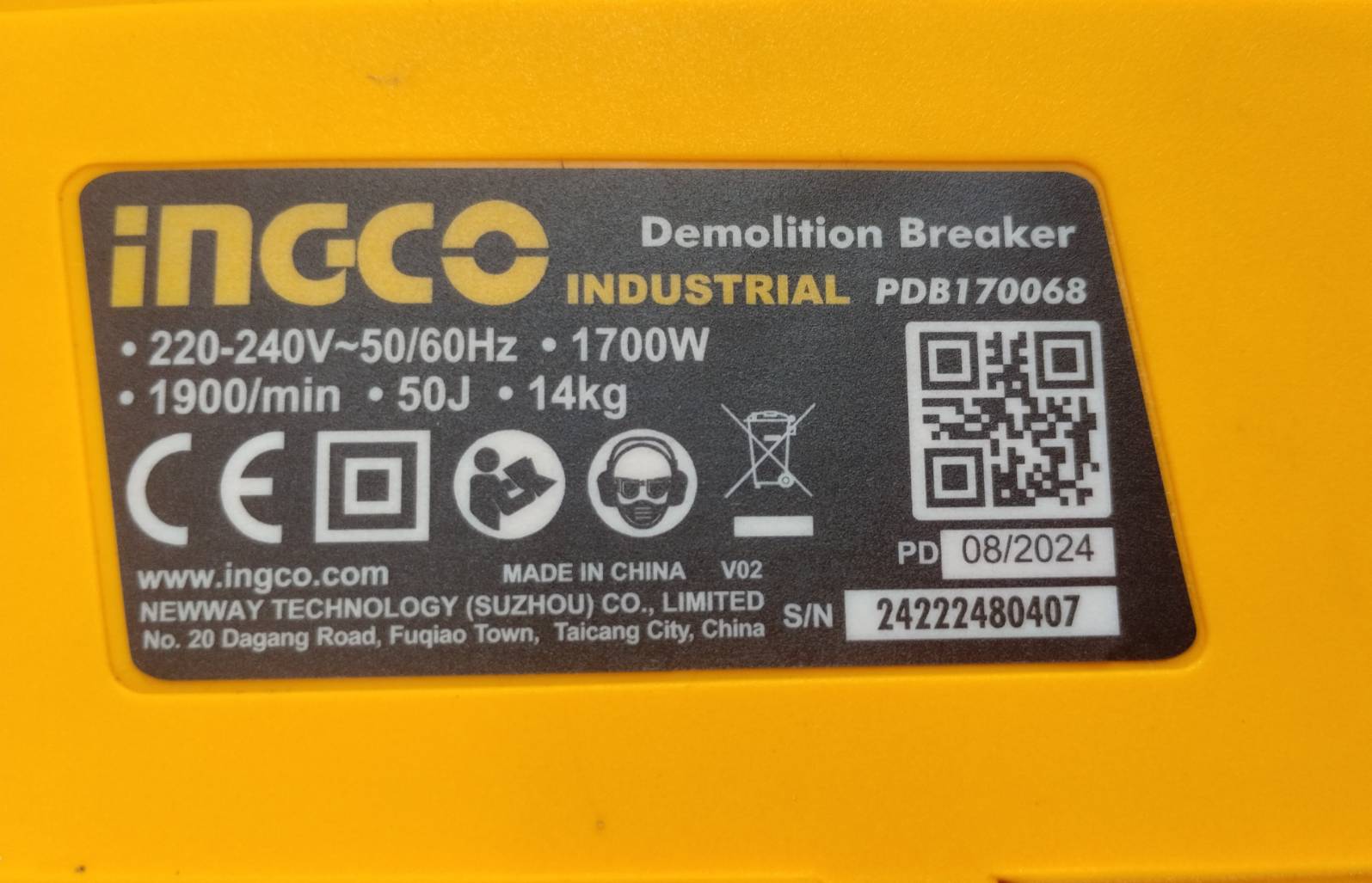 INGCO สว่านเจาะทำลาย 1700W รุ่นงานหนัก รุ่น PDB170068