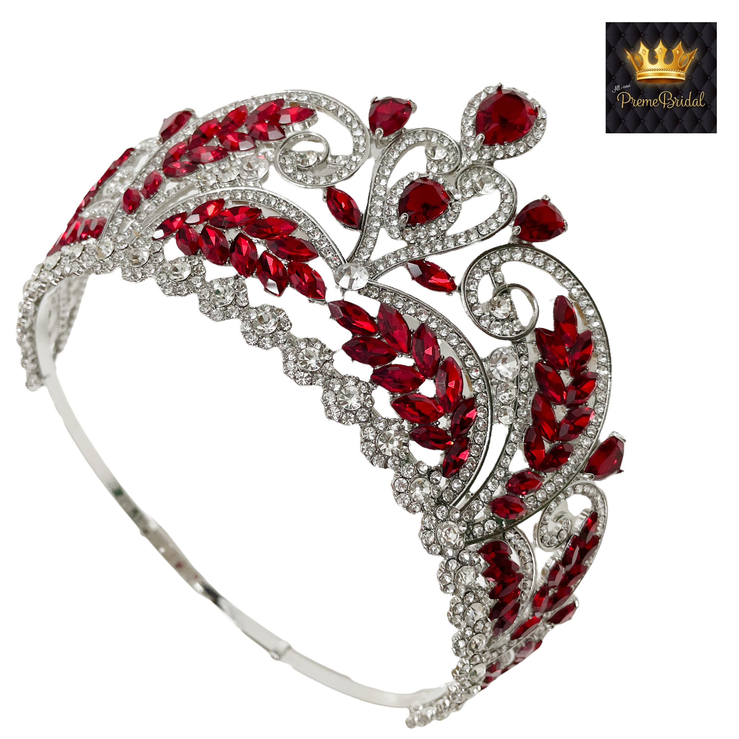 (พร้อมส่ง) มงกุฏ 087 สีแดง มงกุฎนางงาม มงกุฎเพชร มงกุฎประกวด สินค้าพร้อมส่ง ไม่ต้องรอนาน งานพรีเมี่ยม